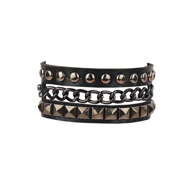 Leather Gothic Cuff Wristband