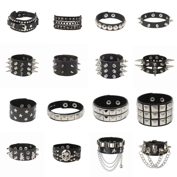 Leather Gothic Cuff Wristband