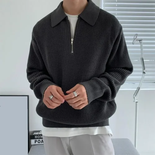 Men’s Luxury Korean Knitwear – Old Money Vintage Sweater & Pullover